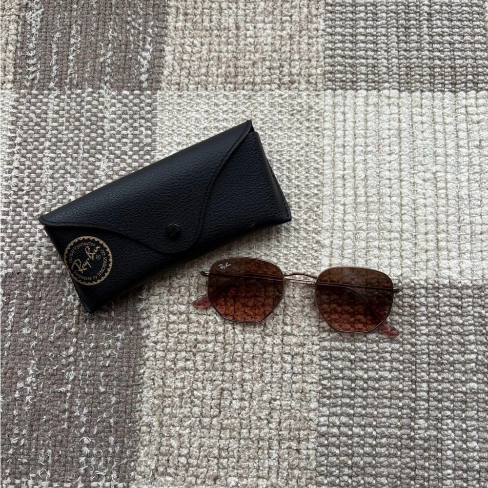 Ray-Ban Hexagonal Sunglasses with Brown Lenses